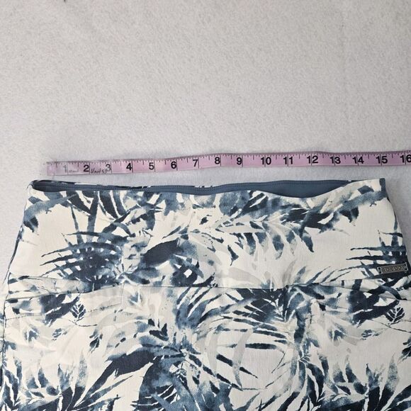 SC & CO Skort Sz L Blue & White Leaf Tummy Control Pockets Golf Tennis - Picture 6 of 7